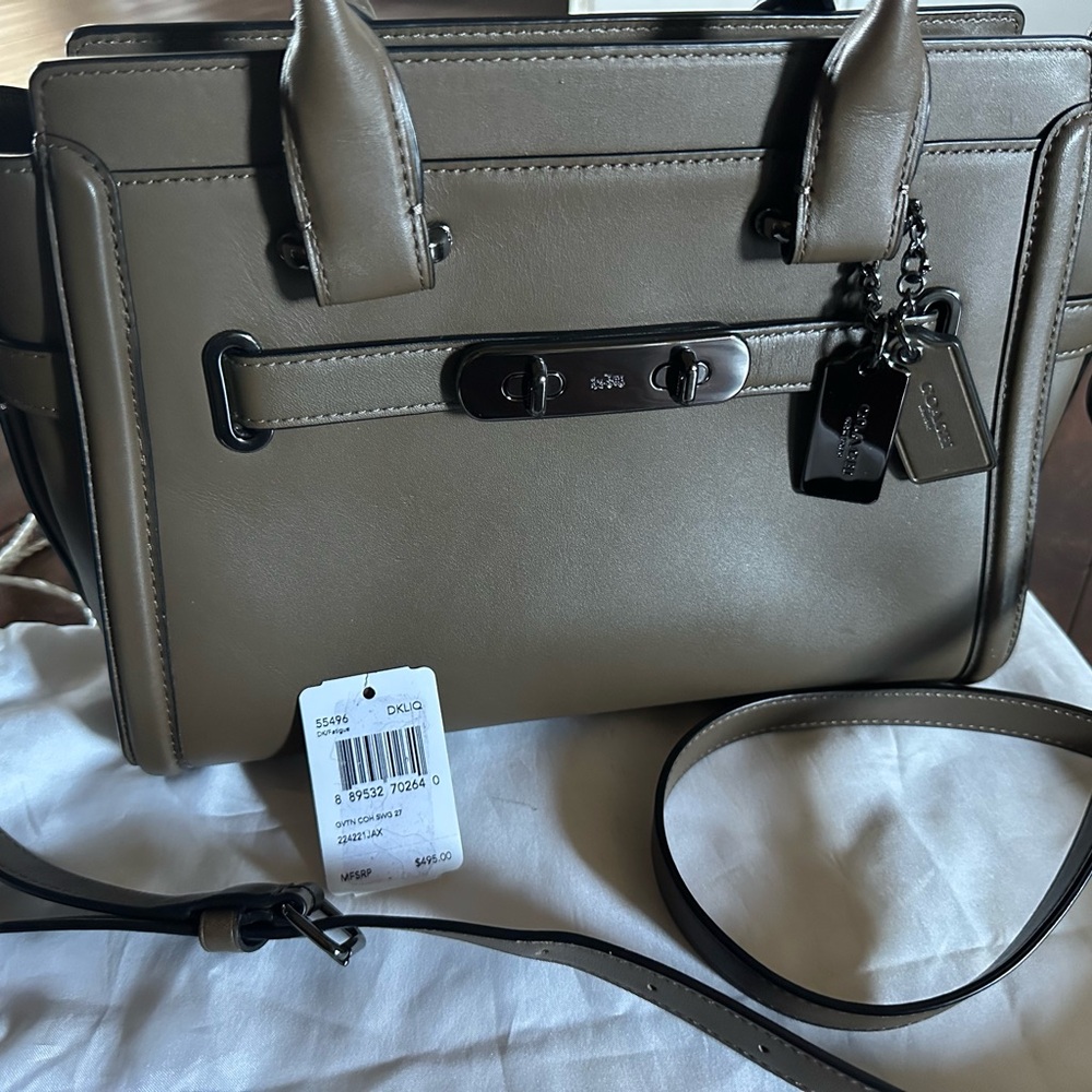 Coach Swagger 27 – Dark Fatigue Glovetanned Leather – Gunmetal Hardware